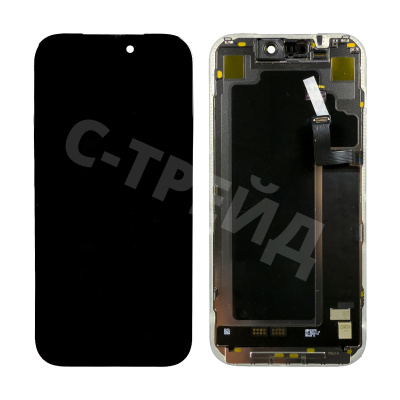 Дисплей для iPhone 17 Pro (A3523) в сборе с тачскрином Черный - (Soft OLED, Full HD, 120 Гц) (площадка под IC)
