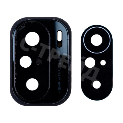Стекло камеры для Xiaomi Poco F3 (M2012K11AG) в сборе с рамкой Черный