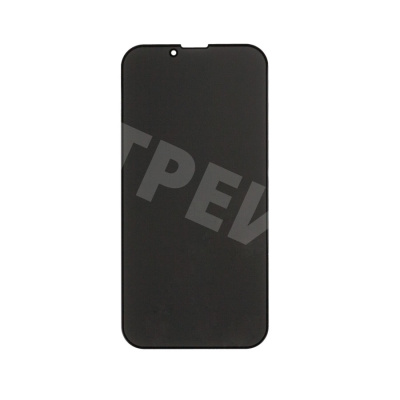 Защитное стекло "Антишпион" для iPhone 13 Pro Max/14 Plus Черный (Закалённое, полное покрытие)