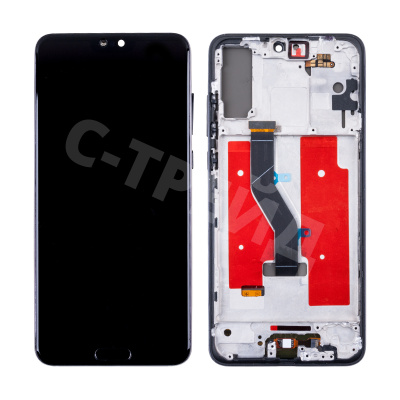 Дисплей для Huawei P20 Pro (CLT-L29) модуль с рамкой Черный - (OLED)