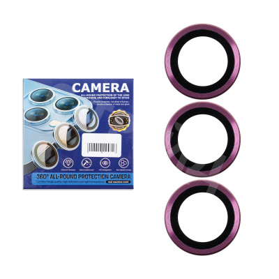 Защитное стекло линзы камеры для iPhone 15 Pro/15 Pro Max (комплект 3 шт.) Темно-красный