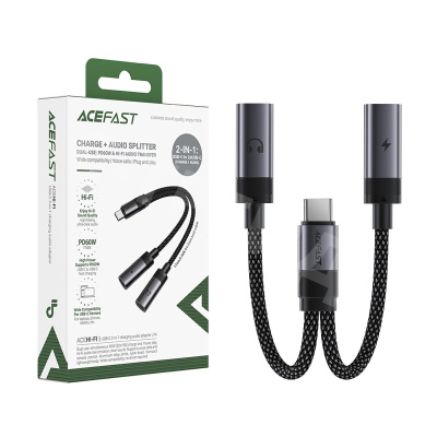 Адаптер Type-C - Type-C + Type-C Acefast J14 Черный