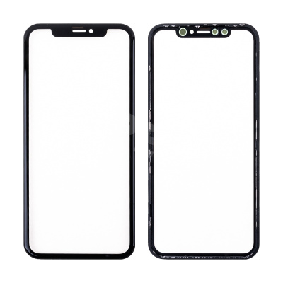 Стекло для переклейки iPhone Xr с OCA пленкой + рамка Черный - OR (Mitsubishi)
