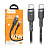 Кабель Type-C - Type-C Hoco U117 (3A, 20W, PD, с функцией интеллектуального отключения, индикатор, оплетка нейлон, 1.2 м) Черный