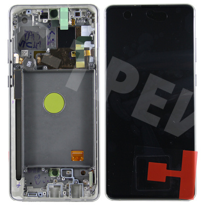 Дисплей для Samsung Galaxy Note 10 Lite (N770F) модуль с рамкой Серебро - OR (SP)