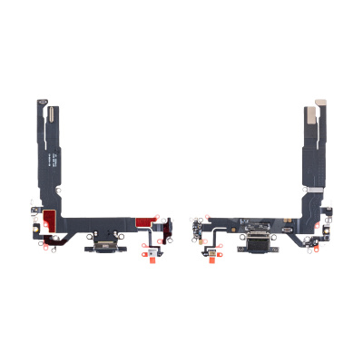 Шлейф для iPhone 17 (A3520) на системный разъем/микрофон Черный - Премиум