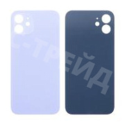 Задняя крышка для iPhone 12 (A2403) Фиолетовый (стекло, монолит, широкий вырез под камеру, логотип) - Премиум