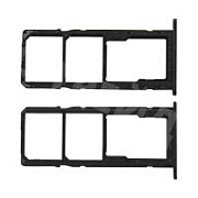 Держатель SIM для Samsung Galaxy A01/M01F (A015F/M015F) Черный