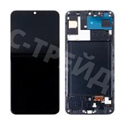 Дисплей для Samsung Galaxy A30s (A307F) модуль с рамкой Черный - (OLED)