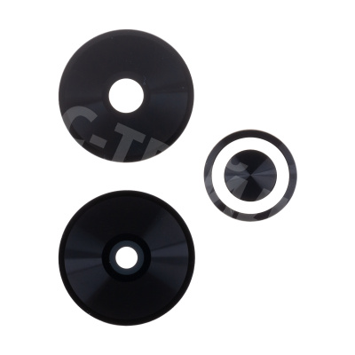 Стекло камеры для Xiaomi Poco M6 4G (2404APC5FG) (комплект 3 шт.) Черный