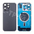 Задняя крышка для iPhone 16 Pro Max (A3296) в сборе со стеклом камеры Черный (стекло, монолит, MagSafe, логотип) - Премиум