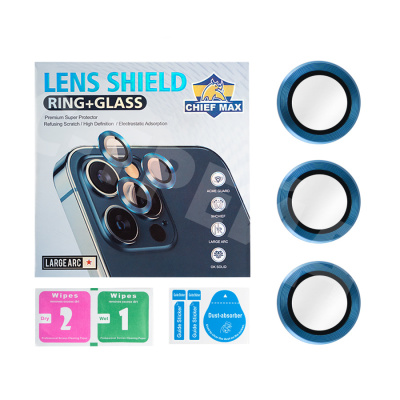 Защитное стекло линзы камеры для iPhone 12 Pro Max (комплект 3 шт.) Синий