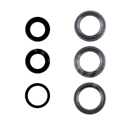 Стекло камеры для iPhone 16 Pro/16 Pro Max (комплект 3 шт.) Черный