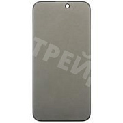 Защитное стекло "Антишпион" для iPhone 14 Pro Max Черный (Закалённое, полное покрытие)