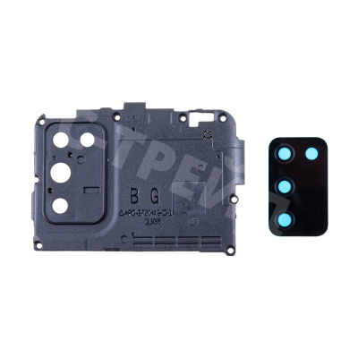 Стекло камеры для Samsung Galaxy A02s/A03s (A025F/A037F) в сборе с рамкой Черный