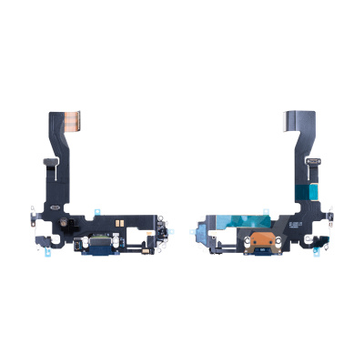 Шлейф для iPhone 12/12 Pro (A2403/A2407) на системный разъем/микрофон Синий - Премиум