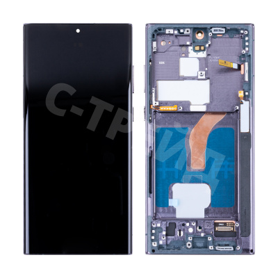 Дисплей для Samsung Galaxy S22 Ultra (S908B/S9080) модуль с рамкой Черный - (OLED)