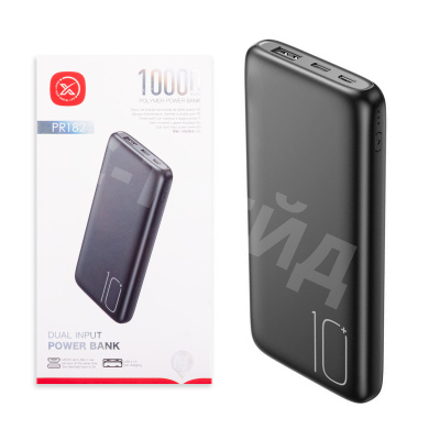 Внешний Аккумулятор (Power Bank) XO PR182 10000 mAh (10W, USB, MicroUSB, Type-C, LED индикатор) Черный