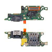 Шлейф для Huawei Honor X9c Smart плата на системный разъем/разъем SIM/микрофон - Премиум