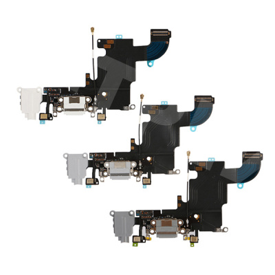 Шлейф для iPhone 6S на системный разъем/разъем гарнитуры/микрофон Светло-Серый