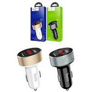 Автомобильное зарядное устройство USB Hoco Z26 (10.5W, 2USB, LED дисплей) Черный