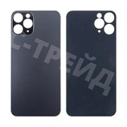 Задняя крышка для iPhone 11 Pro (A2215) Серый (стекло, широкий вырез под камеру, логотип)
