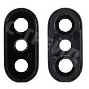 Стекло камеры для iPhone X в сборе с рамкой Черный