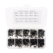 Набор винтов для ноутбука (10 размеров, 500 шт.) Черный