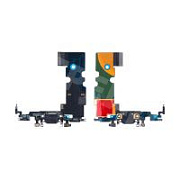 Шлейф для iPhone SE (2020)/SE (2022) на системный разъем/микрофон Черный - Премиум