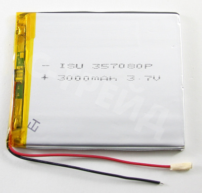 Аккумулятор универсальный 357080p 3,7v Li-Pol 3000 mAh (3.5*70*80 mm)