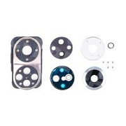 Стекло камеры для Huawei Honor 50/50 Pro (NTH-NX9)  в сборе с рамкой Серебро