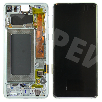 Дисплей для Samsung Galaxy S10 (G973F) модуль с рамкой Зеленый - OR (SP)