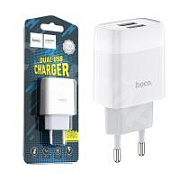 Сетевое зарядное устройство USB Hoco C73A (12W, 2 порта) Белый