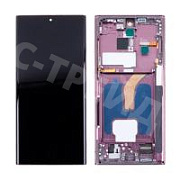 Дисплей для Samsung Galaxy S22 Ultra (S908B/S9080) модуль с рамкой Бордовый - (OLED)