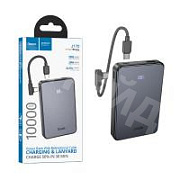 Внешний Аккумулятор (Power Bank) Hoco J170 10000 mAh (22.5W, 20W, PD, Type-C, кабель Type-C, LED дисплей) Серый