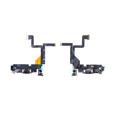 Шлейф для iPhone 14 Pro (A2891) на системный разъем/микрофон Черный - Премиум