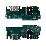 Шлейф для Samsung Galaxy A02 (A022G) плата системный разъем/разъем гарнитуры/микрофон - Премиум
