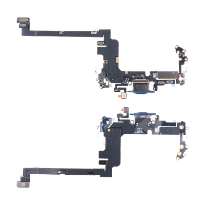 Шлейф для iPhone 17 Pro (A3523) на системный разъем/микрофон Синий - Премиум