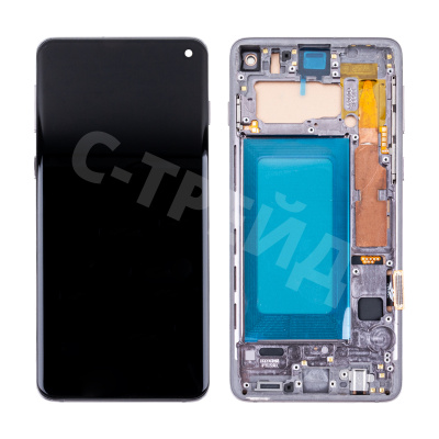 Дисплей для Samsung Galaxy S10 (G973F) модуль с рамкой Черный - (In-Cell)