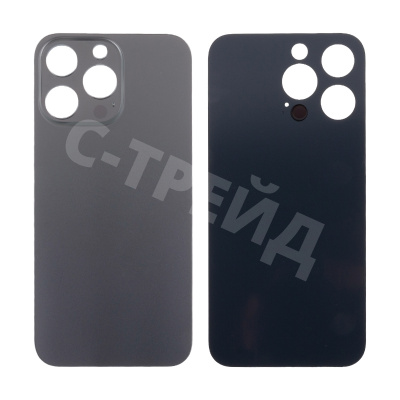 Задняя крышка для iPhone 13 Pro (A2640) Серый (стекло, узкий вырез под камеру, логотип) - Премиум