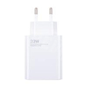 Сетевое зарядное устройство USB для Xiaomi Turbo Charger (33W, QC3.0, кабель Type-C с чипом IC) Белый