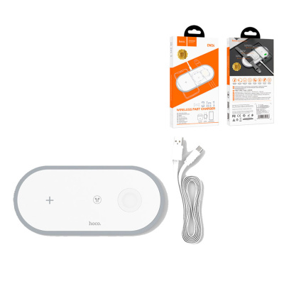 Беспроводное зарядное устройство Hoco CW24 (для смартфона + гарнитуры + iWatch) Белый