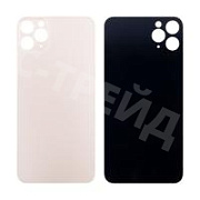 Задняя крышка для iPhone 11 Pro Max (A2218) Золото (стекло, монолит, широкий вырез под камеру, логотип) - Премиум