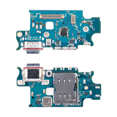 Шлейф для Samsung Galaxy S23+ (S916E/Asia/America version) плата системный разъем/разъем SIM/микрофон - Премиум