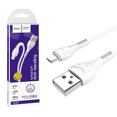 Кабель USB - MicroUSB Hoco X37 (2.4A) Белый