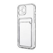 Чехол-накладка для iPhone 11 Pro (с защитой камеры, карманом для карт, прозрачный)
