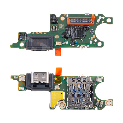 Шлейф для Huawei Honor X9c Smart плата на системный разъем/разъем SIM/микрофон - Премиум