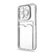 Чехол-накладка для iPhone 15 Pro (с защитой камеры, карманом для карт, прозрачный)