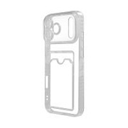 Чехол-накладка для iPhone 17 Pro (с защитой камеры, карманом для карт, прозрачный)