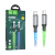 Кабель Type-C - Type-C Hoco U112 (3A, 60W, PD, прозрачный, светодиодный) Серый